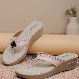 shezone Women Open-Toe Slip-On Wedges image 5