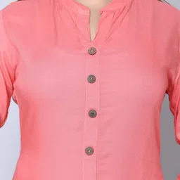 mauka Women Mandarin-Collar A-Line Kurta Set image 5