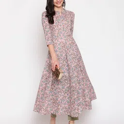 glam roots Women Floral Print Anarkali Kurta image 5