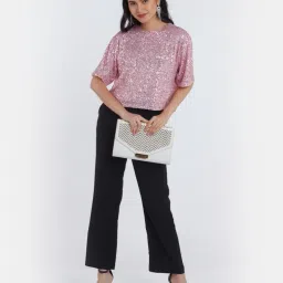 zink london Women Embellished Regular Fit Top image 5