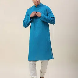 fabindia Mandarin-Collar Long Kurta image 5