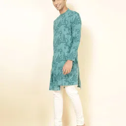 fabindia FabBasics Men Paisley Print Slim-Fit Long Kurta image 5