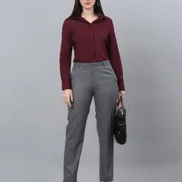 cantabil Women Regular Fit Shirt with Spread Collar image 5