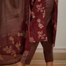 vintage colour Women Floral Straight Kurta Set image 5