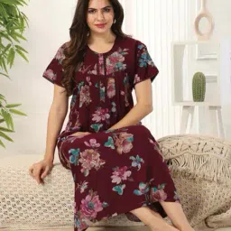 easy mom Women Floral Nighti image 5