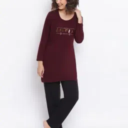 duchess Women Typographic Print T-Shirt & Pyjamas Set image 5