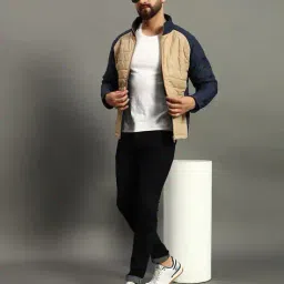 alpha tribe Men Regular Fit Zip Front Puffer Jacket  image 5