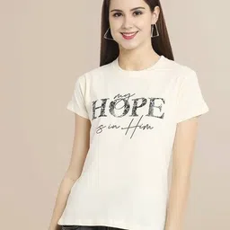 fabflee x ag Women Typographic Print Regular Fit T-Shirt image 5