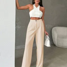 leia Women Pack of 2 Flat-Front Relaxed Fit Trousers image 5