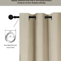 homemonde Pack of 2 Blackout Door Curtains with Eyelets image 5