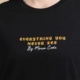 morse code Women Graphic Print Oversized Fit Round-Neck T-Shirt image 5