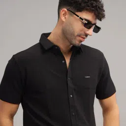alpha tribe Men Regular Fit Shirt with Spread Collar image 5