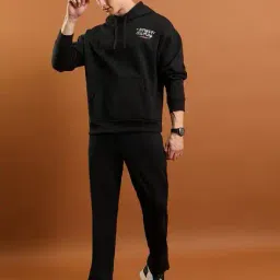 highlander Men Graphic Print Straight Track Pants with Elasticated Drawstring Waist  image 5