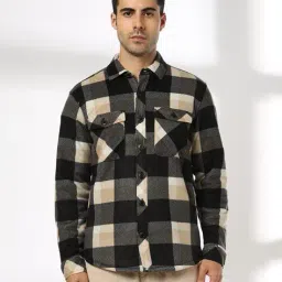 john players jeans Men Checked Slim Fit Shacket with Flap Pockets image 5