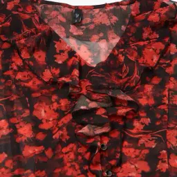 rio Women Floral Print Regular Fit Ruffled Top image 5