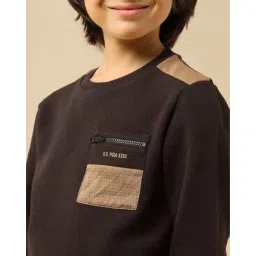 u.s. polo assn. Boys Typographic Print Regular Fit Round-Neck Sweatshirt image 5