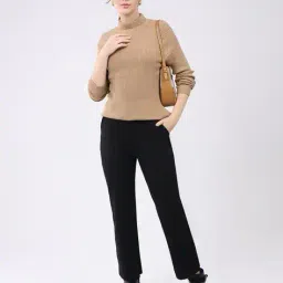 monte carlo Women Ribbed Pullover with Full Sleeves image 5