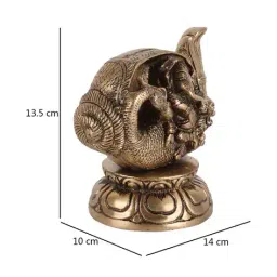 aapno rajasthan Lord Ganesha in Conch Brass Showpiece image 5