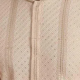 kisah Men Embroidered Regular Fit Long Kurta with Mandarin Collar image 5