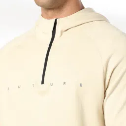 teamspirit Men Typographic Print Half Zip-Front Hooded T-Shirt image 5