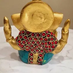 aakrati Sitting Lord Ganesha Brass Idol image 5