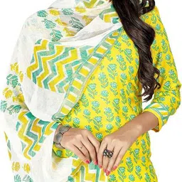 anand Women Block Print 3-Piece Unstitched Dress Material image 5