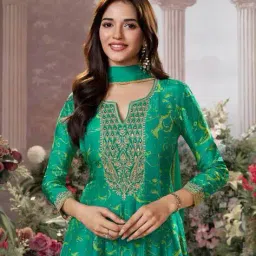 seerat Women Embroidered Flared Kurta Suit Set image 5