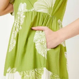 pragudo Women Floral Print Tiered Dress image 5