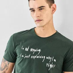 snitch Men Typographic Print Crew-Neck T-Shirt image 5