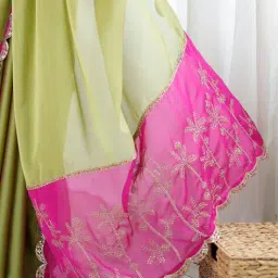 ri-wah Women Embellished Saree with Scalloped Border image 5