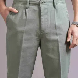 british club Men Straight Fit Pleated Trousers image 5