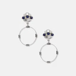 fabindia Women Sterling Silver Circular Dangler Earrings image 5