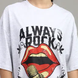 Shein Drop Shoulder Typographic Front Print Oversized Fit Crew Tshirt image 5