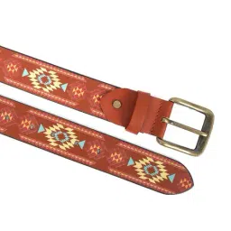 celtic Men Aztec Print Genuine Leather Belt  image 5