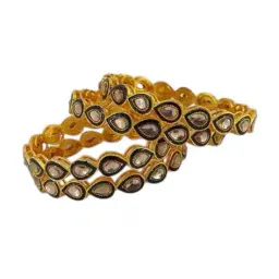the pari Pack of 4 Women Gold-Plated Kundan-Studded Bangles image 5