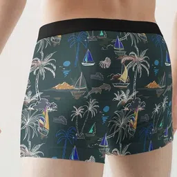 xqsee Men Pack of 3 Printed Trunks with Elasticated Waistband image 5