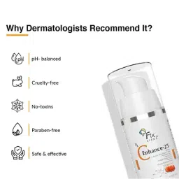 fixderma C Enhance 25 Serum for Glowing Skin 25 Vitamin C Reduces Fine Lines Skin Brightening image 5