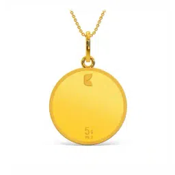 kalyan jewellers Women Yellow Gold Ayodhya Coin Pendant image 5