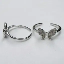 arte Women Sterling Silver Stone-Studded Toe Ring image 5