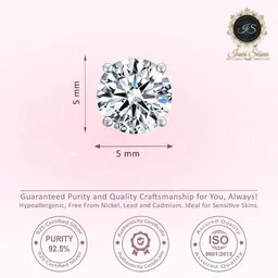 inari shines Women Sterling Silver Stone Stud Earrings image 5