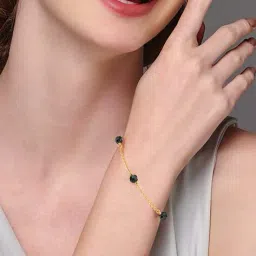 joyalukkas Women Yellow Gold Beaded Link Bracelet image 5