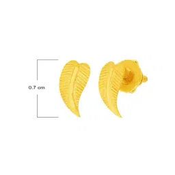 WHP JEWELLERS Nature's Leaf Yellow Gold Earrings for Women 22 KT image 5