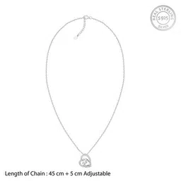 giva Women Sterling Silver Together Always Pendant with Chain image 5