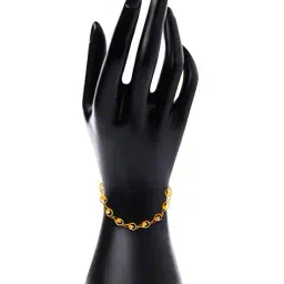 muthoot pappachan Women Yellow Gold Heart Link Bracelet image 5