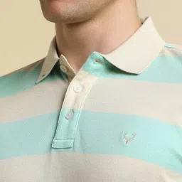 allen solly Men Striped Regular Fit Polo T-Shirt image 5
