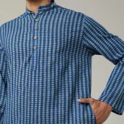 indie picks Handblock Print Natural Hand -Dyed Cotton Long Kurta image 5