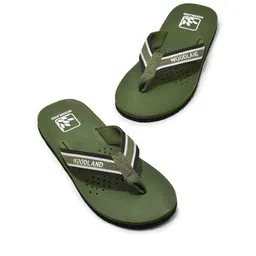 woodland Men Thong-Strap Flip-Flops with Logo Print Footbed image 5