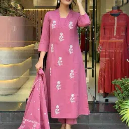 nyrika Women Embroidered Straight Kurta Suit Set image 5