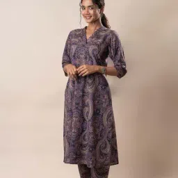 svaraa Women Paisley Print A-Line Kurta image 5