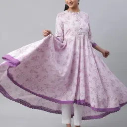 aurelia Women Floral Print Flared Kurta image 5